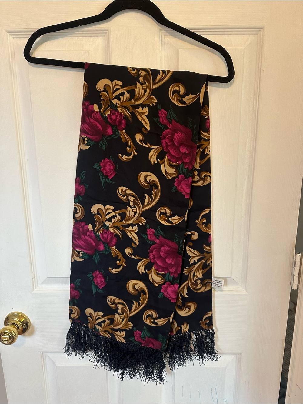 Casual Corner 100% Silk Fringe Scarf